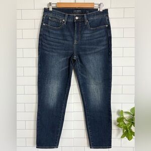 Lucky Brand Ava Crop Jeans Mid Rise Women’s Size 10/30 Dark Wash Faded Denim NWT